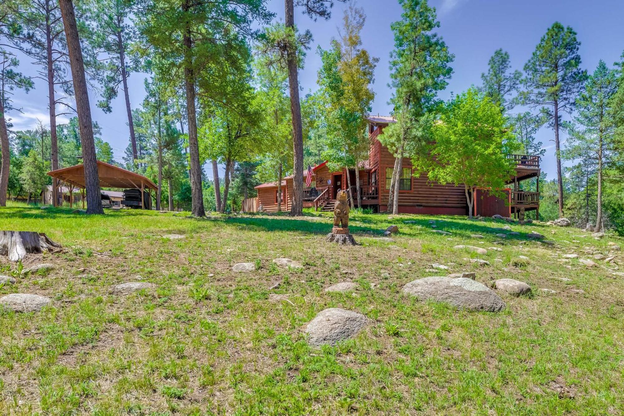 Unique Bear Country Cabin In Ruidoso With Hot Tub! Eksteriør bilde